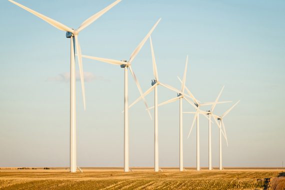 Wind turbines farm